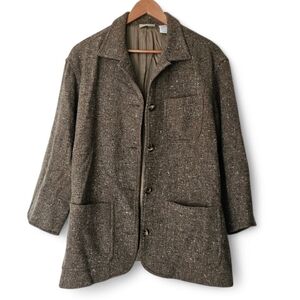 LIZ CLAIBORNE Green Wool Blend Blazer Jacket